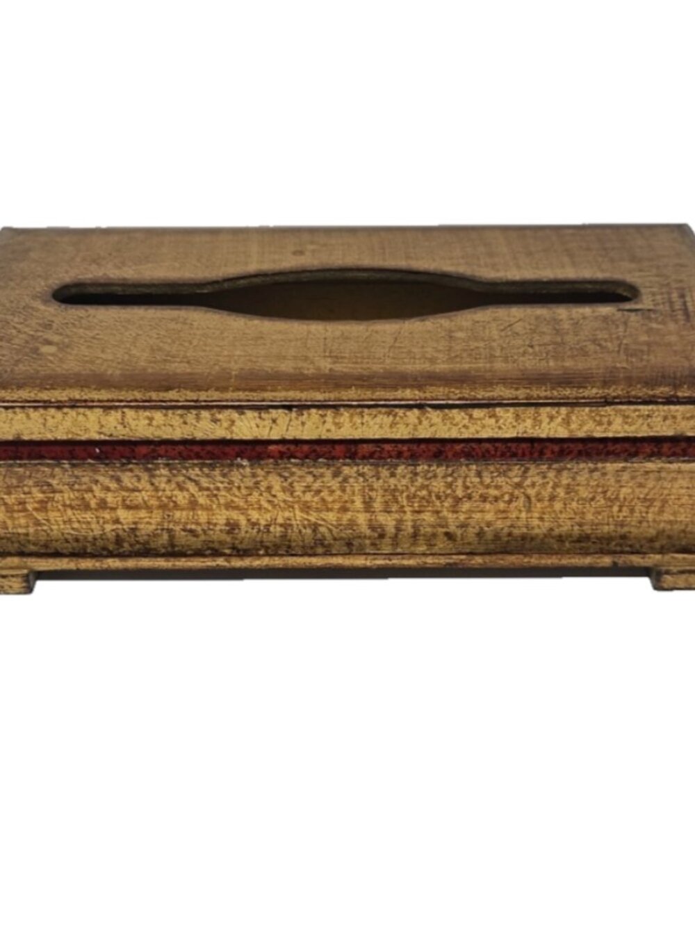 Vintage 1990s Labrazel Italian Florentine Gilded Wood Tissue Box Luxury Label